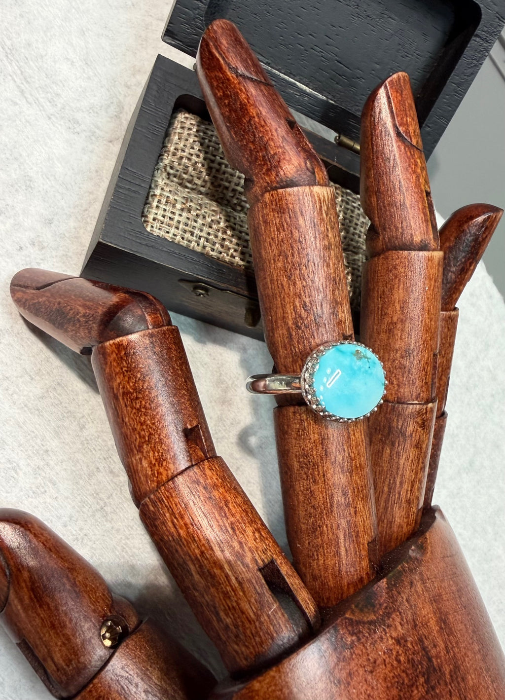 Stunning Natural Sky Blue Ol' Willie Turquoise and Sterling Silver Ring
