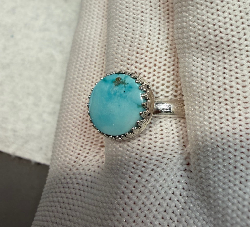 Stunning Natural Sky Blue Ol' Willie Turquoise and Sterling Silver Ring
