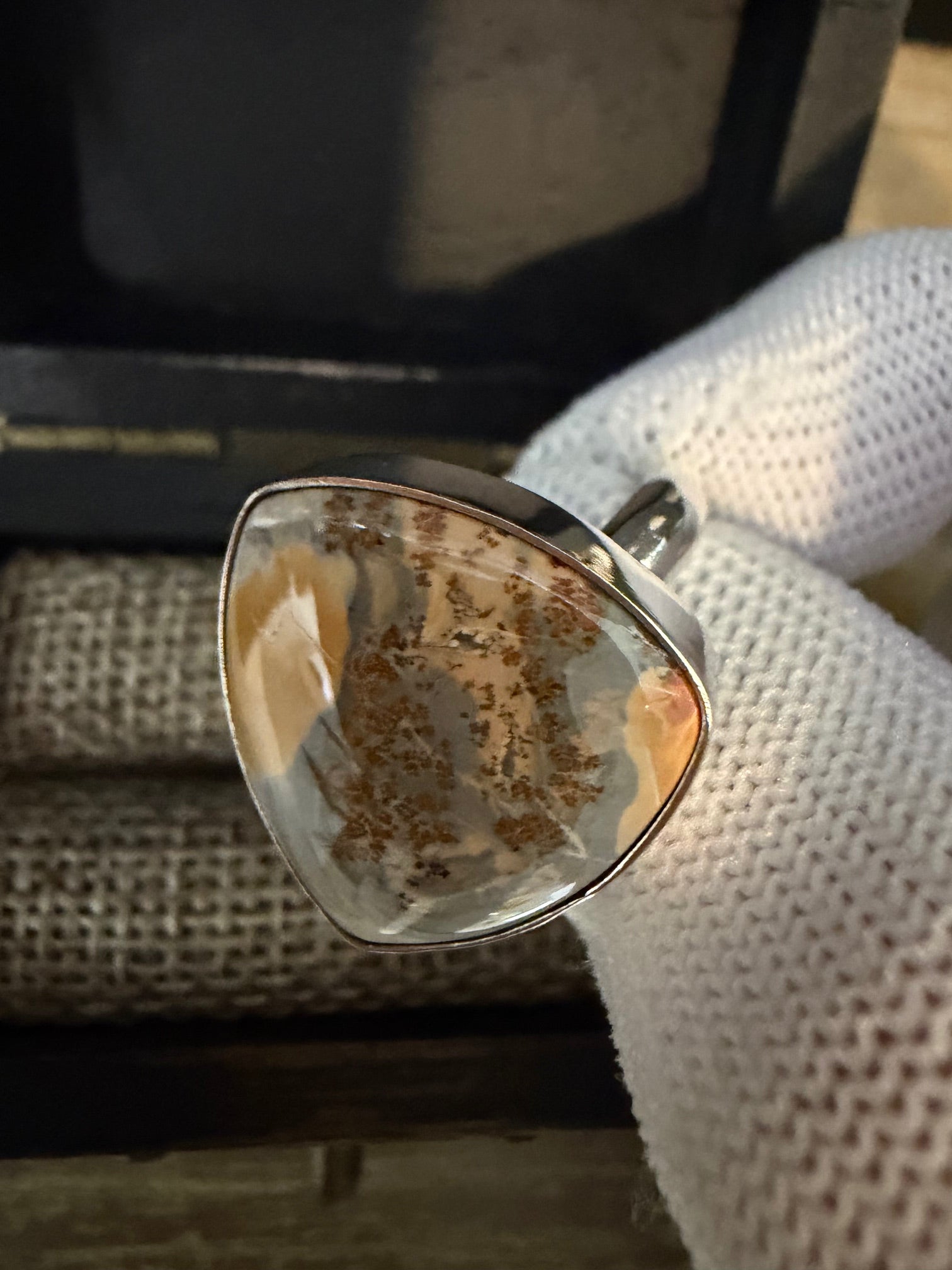 Dreamy Natural Maligano Jasper Stone set in Sterling Silver!