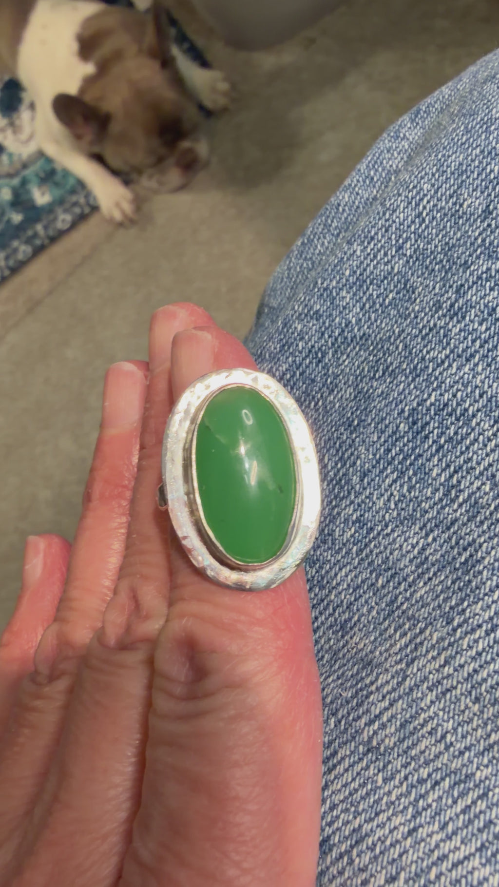 Can you say - STOP AND STARE! Australian Chrysoprase!! This Ring is for a GREEN GODDESS!