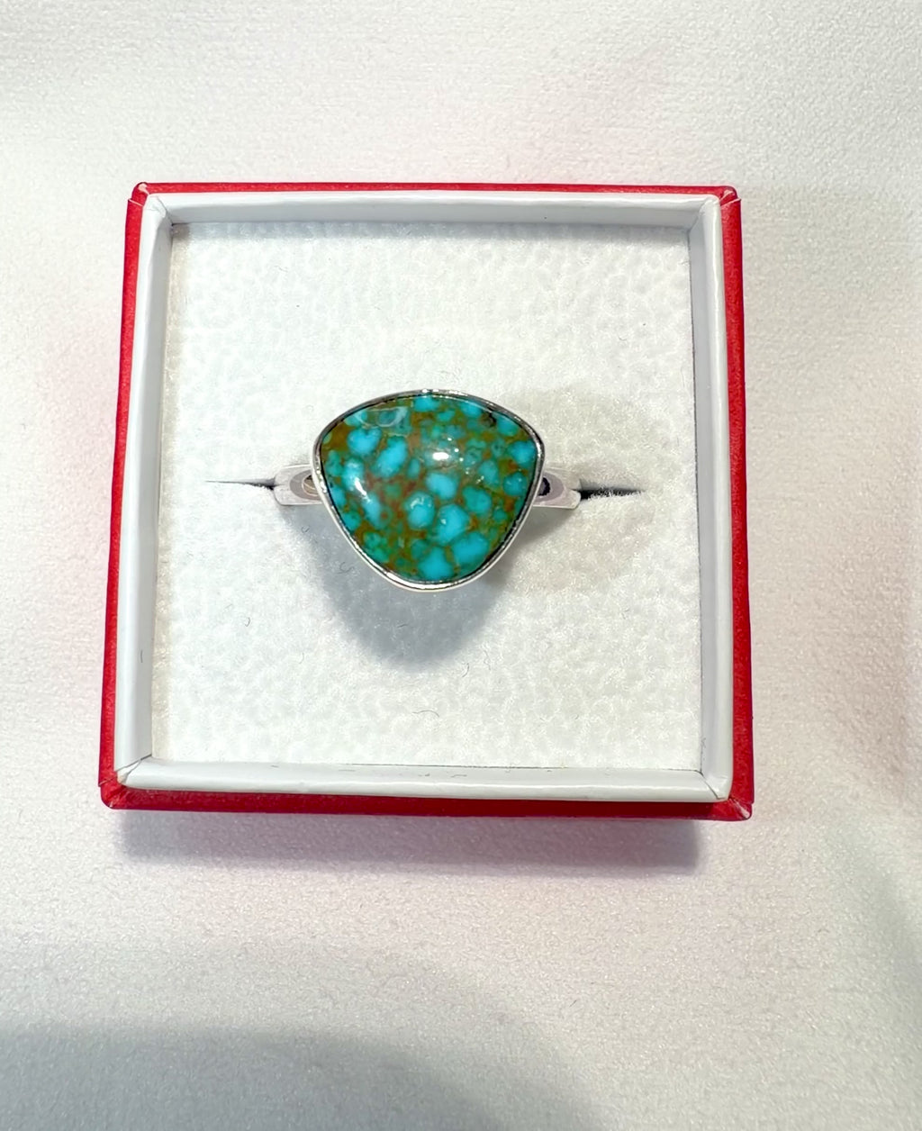 Just Added to the Site! Red Web Kingman Turquoise Every Day Ring! Size 8!