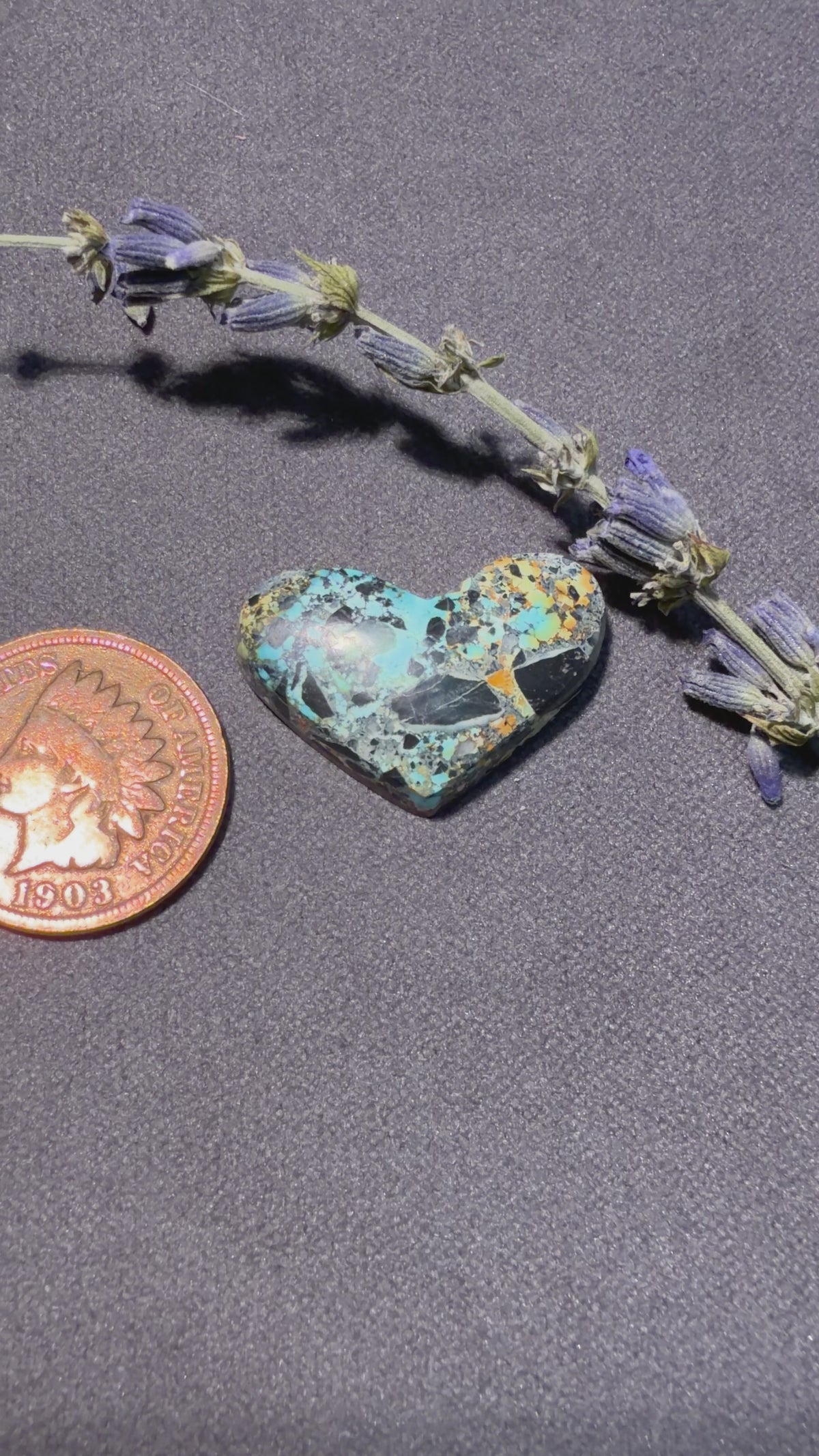 This Heart Shaped Cab is Gorgeous! It is "Natural Blue Moon" Turquoise! On Sale!